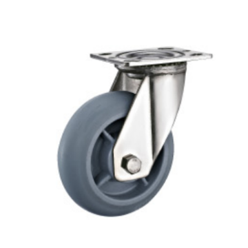 4 &quot;mal op TPR zonder deksel + PP -kern (rond loopvlak) Geen remplaat Dubbele kogellager HEAVE LAAR 304 SS Caster Wheels