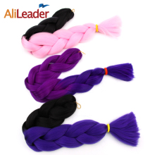 AliLeader Wholesale Ombre Super Silky Jumbo Braid Hair 30 Inch 165G Crochet Ombre Jumbo Braid Synthetic Hair Extension