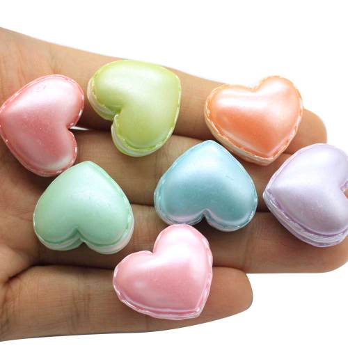 Multi Styles Solid Color Heart Design Resin Beads Diy Accessories for Keychain Necklace Bracelet Fashion Jewelry Making