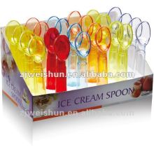 colorful plastic ice cream spoon
