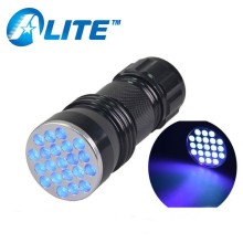 YT - 7321 UV Check Flashlight Colorful Aluminum 21 Led UV Flashlight