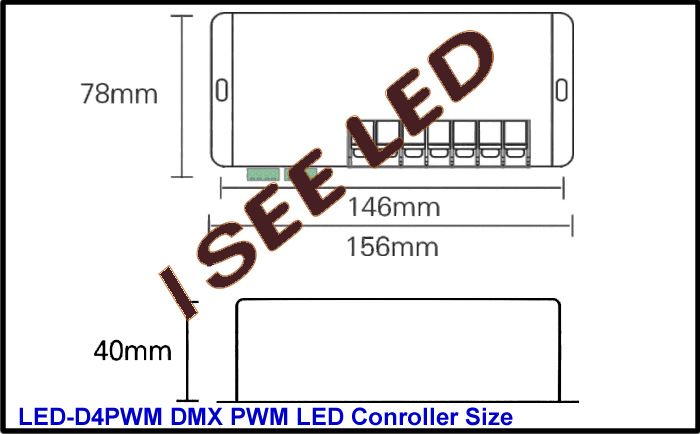 4CH PWM DMX LED Controller dimension