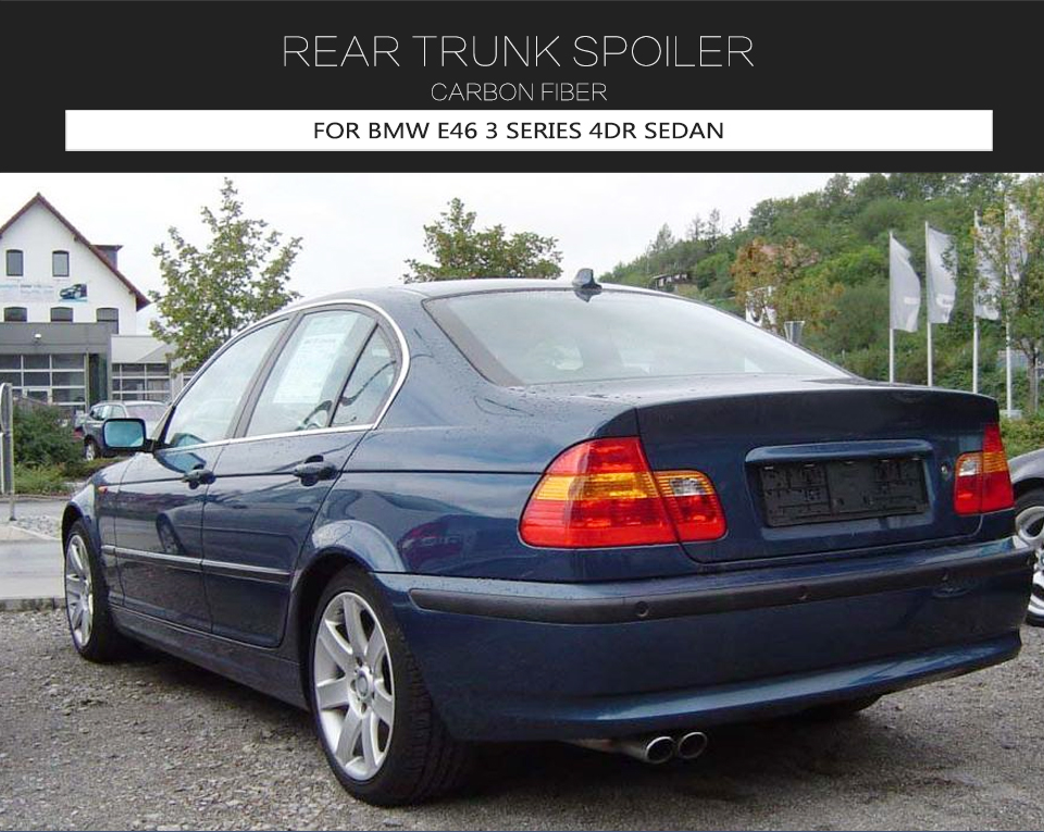 Carbon Fiber Window Roof Spoiler Wing for BMW E46 3 Series 4-Door Sedan 1996-2005