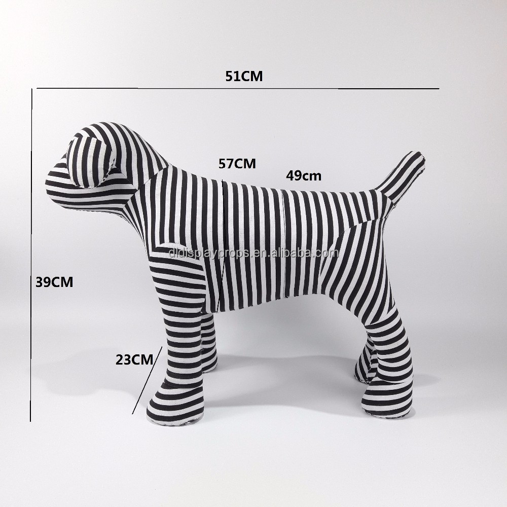 Cute fabric black & white color dog model window display props for Clothing store dog mannequin