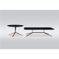 Black marble coffee table set