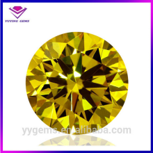 Charming Golden Crystal CZ Brilliant Cut Zirconia Gemstone