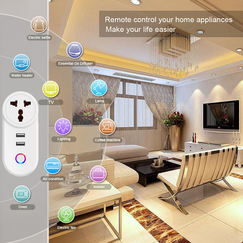 Wholesale Remote Control Enclosure Outdoor Home Tp Link 220v Zigbee India Alexa Wifi Power Socket Smart Plug With USB