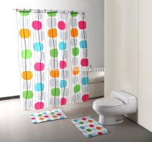 3 Piece Bath Rug Shower Curtain Set 9033S