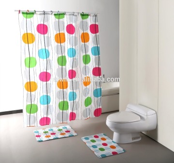 3 Piece Bath Rug Shower Curtain Set 9033S