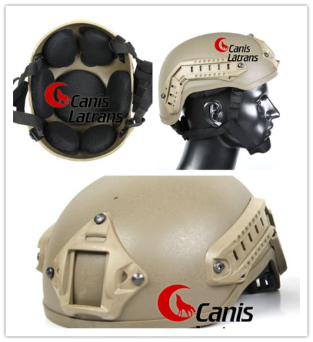 Tactical Helmet W/ Nvg Mount and Side Rail, Tan Cl9-0019tan