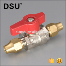 AGA approval brass gas valve with brass flare nut