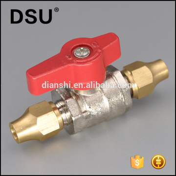 AGA approval brass gas valve with brass flare nut