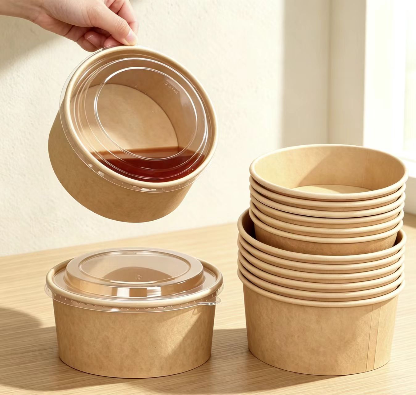 Mangkuk Kraft Bulat Tahan Rendam Soak Proof Round Kraft Bowl