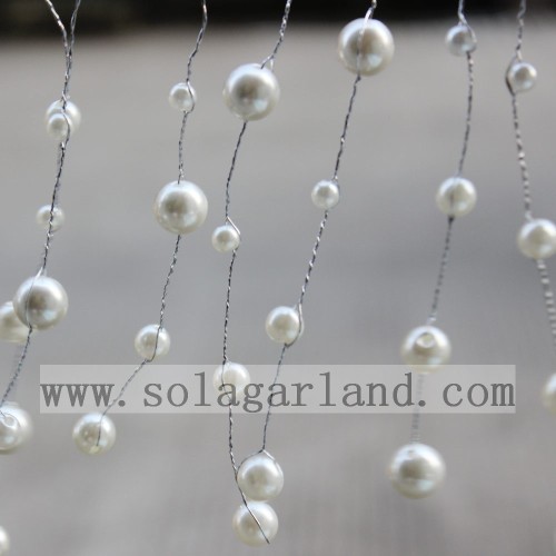 Spray de ramas de árbol con cuentas de perlas artificiales para centros de mesa