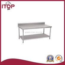 kitchen Worktable With Under Shelf & Backsplash