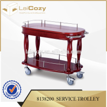 Hotel golden service trolley/ service trolley for hotel /wooden food service cart for hotel
