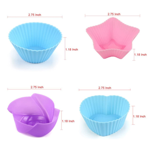 Moldes de cupcake de silicone reutilizáveis