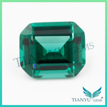 Gemstone Processing 10*11mm Russian Synthetic #22 Emerald Green Octangon Nano sital Stone