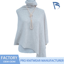 Beige Turtleneck Poncho Knitwear