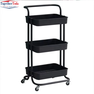 Three-tier Mobile Trolley Storage Rack and Makeup Cart