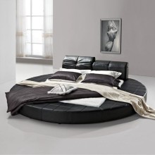 Bedroom Furniture Modern Leather Bed, latest leather round bed design, hotel bed P606