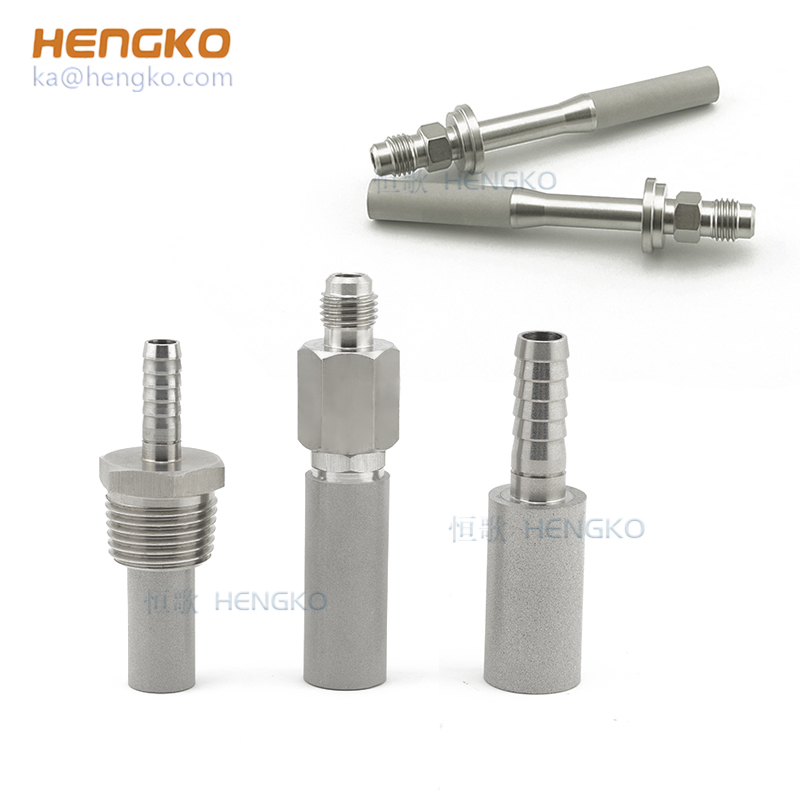 2 0.5 micron 1/2" NPT  1/4" Barb 316L SS stainless steel micro diffusion aeration oxygen stone by HENGKO