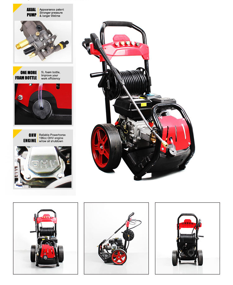 Bison(CHINA) Engine Head Cleaning Machine Gasolina Hot Washer Pressure Petrol Portable Gas Pressure Washer