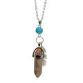 Imagen Jasper Feather Hexagonal Prism Pendant Choker Necklace