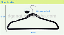 Fashional Velvet Hanger with U notches