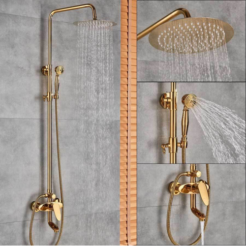 European Standard Polish Brass Rose Golden Archaize Antique de 8 pulgadas Ducha de la lluvia de la lluvia del baño Montaje de ducha de la ducha de la pared del baño