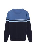 Men's Knitted Multi-Color Striped Crew-neck Pullover
