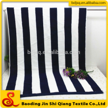 Wholesale 100% Cotton Black And White Striped Beach Towel, Terry Cotton Beach Towel