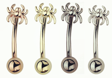 Spider Rook Curved Barbell Eyebrow Ring
