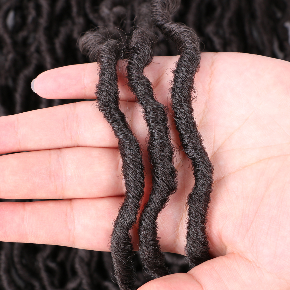 Hot sell Synthetic Gypsy Locs Extension Jumbo Braids Freetress Wavy Curly Crochet Braid Hair 36 inches  Goddess Faux Locs Hair