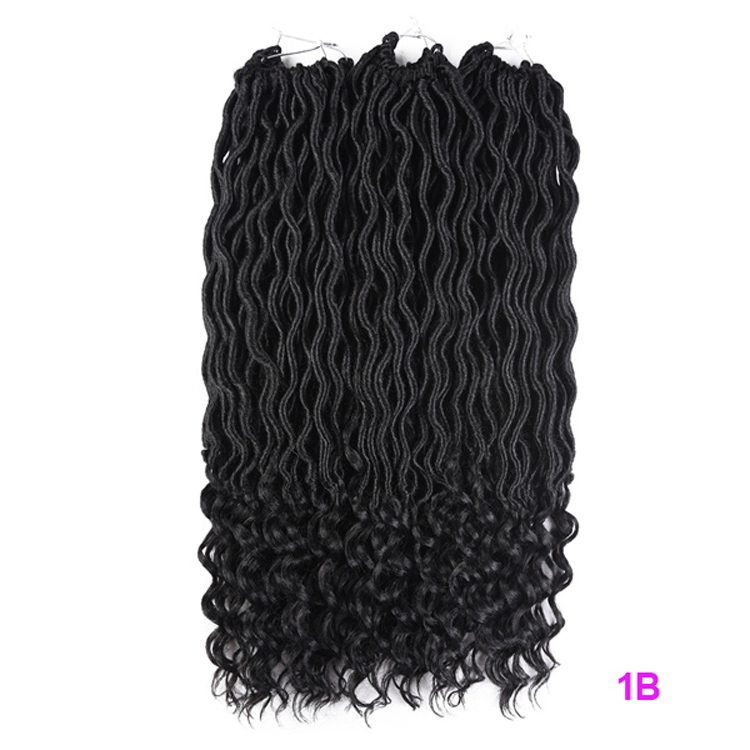 Julianna 18 Inch 24 Roots Crochet Goddess Faux Locs Curly Ends'With Kanekalon Synthetic Braid Hair