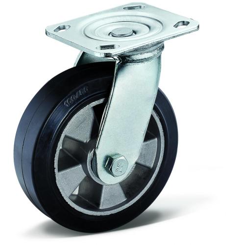 Heavy Duty Industrial Black Rubber Wheel Caster