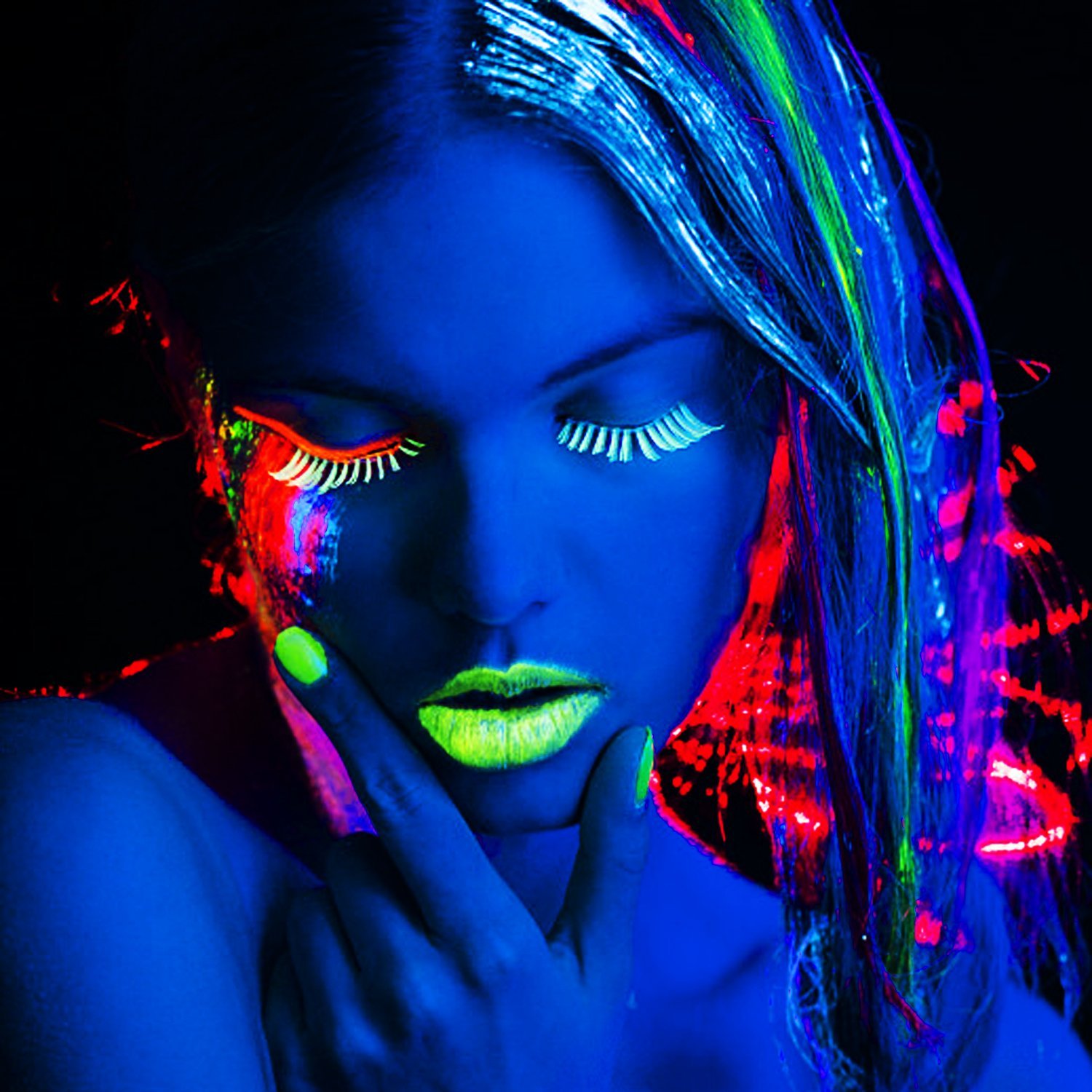 neon face paint.