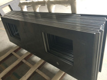 Pure Black Quartz Stone Kitchen Countertop and Bathroom Vanity Top