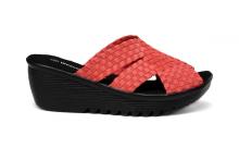 Red Elastic Fiber Non-slip Sole Woven Slippers
