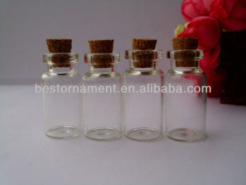 SMALL GLASS VIALS WITH CORK TOPS