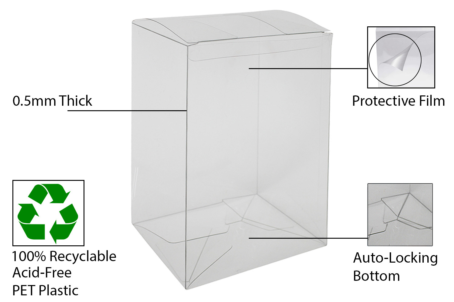 Clear Plastic Acid Free Toy Funko Pop Vinyl 6" Box Protectors