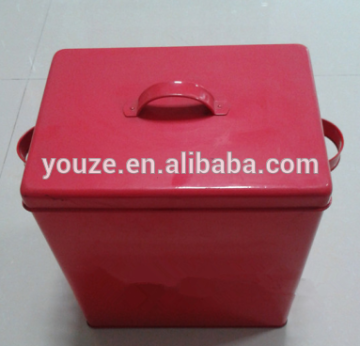 pink tin gift box with handle