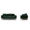 Awọn ohun elo Balsam Green Fabric Sofa