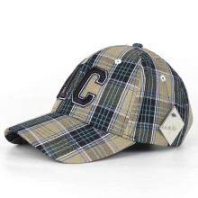 blank cotton baseball cap/plaid cotton baseball cap