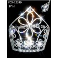 8 pulgadas Wholesale Rhinestone flor concurso coronas