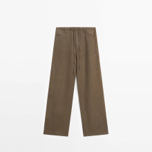 Ladies' elegant commuting style linen straight leg pants