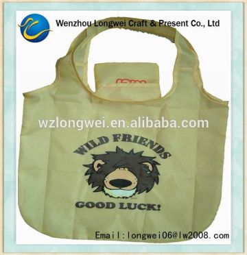 polyester 210D plastic shopping bag/reusable shopping bag