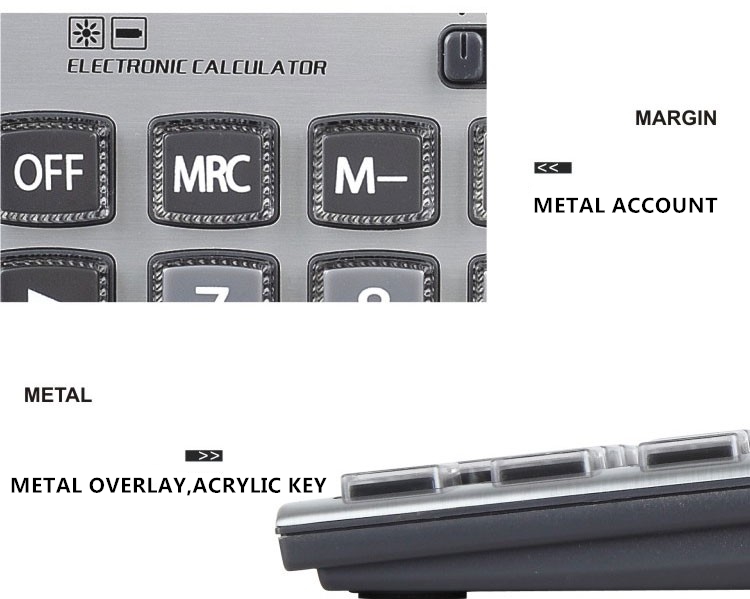 comix hot selling office dual power 12 digits gray desktop calculator