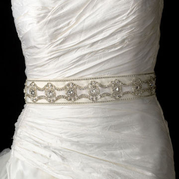 Rhinestone & Beaded Wedding Sash Bridal Belt