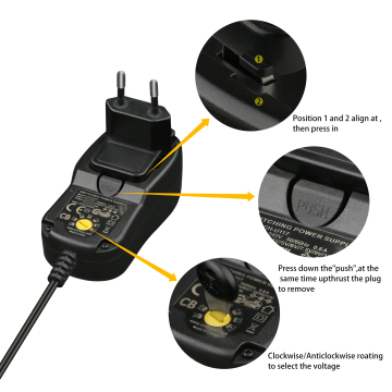 Interchangeable plug power adapter